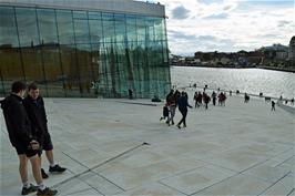 View to the Oslo Fjord during the roof descent