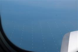 The Thames Wind Farm Array, seen from our homeward aircraft