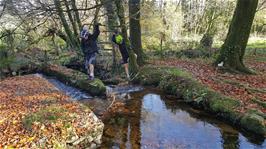 Dillan and Jude investigate the strange stone structure dividing the River Harbourne near Gidley Bridge