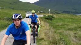 Riding along the banks of Loch Bad a'Ghaill