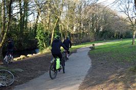 Riding past the Erme near Ivybridge Leisure Centre