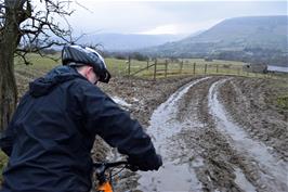 The final section of the track to the Edale road