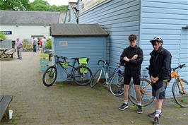 Jude and Dillan at the Dartington shops