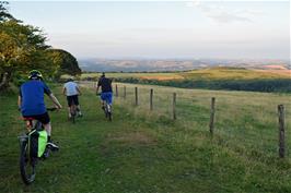 Taking the bridleway down to Cross Furzes from Skerraton Down