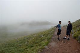 Our first view of the lake - Lochan Meall an t-Suidhe - as the cloud lifts