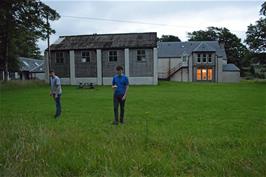 Dillan and Jude in the grounds of Applecross youth hostel