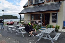 Preparing to leave Nanny's café at Shieldaig