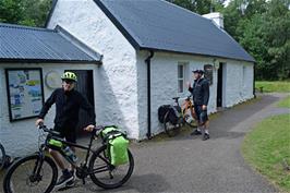 Jude and Dillan at the Beinn Eighe Visitor Centre, Kinlochewe