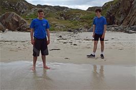 Dillan finally plucks up courage to get his feet wet on the second beach