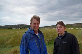 Michael and Dillan on Achmelvich beach