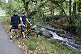 Dillan and Jude by the Avon on the path up to the Avon Dam