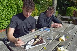 The huge slab of Chocolate Layer Cake was enough for three of us