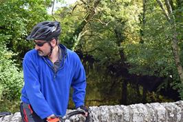 Tao on the bridge over the Avon near the garden centre (new photo for 2022)