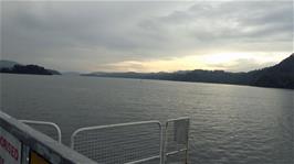 View to the Windermere sunset from the Bowness ferry