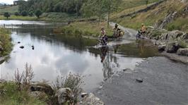 George tackles the ford at Watendlath while Tao and Jude exercise caution