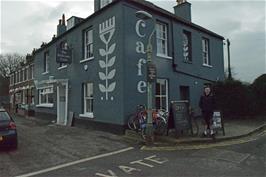 Leaving the Welcome Cafe near Exeter Quayside