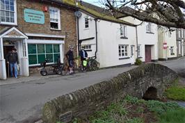 Jude and Dillan outside the village shop at Harbertonford