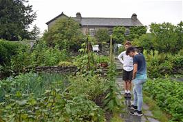 George and Jude in Beatrix Potter's garden at Hill Top, Near Sawry