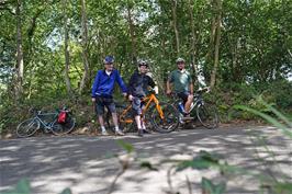 Michael, Dillan and Gavin at the top of Hembury Woods on the way home