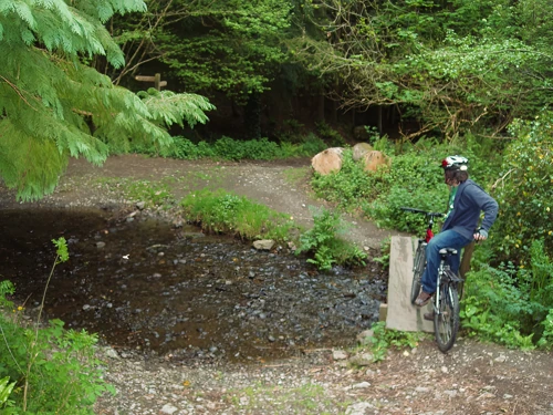 Starting our woodland track with the ford near Waterleat Farm, Ashburton - new photo for 2024