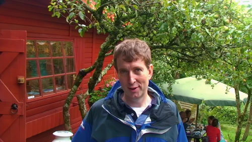 Michael at the Camel Trail Tea Garden, heading back to the bikes.