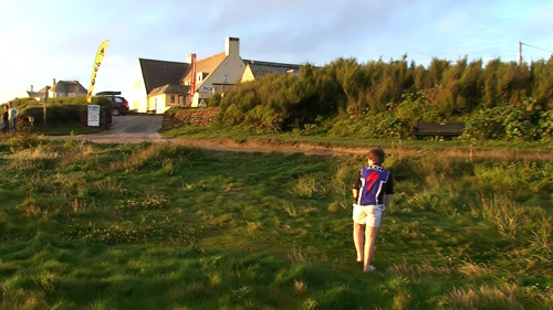 Treyarnon Bay Youth Hostel in the evening sunshine.